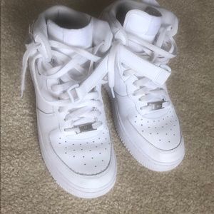 Air Force 1’s, white, barely worn